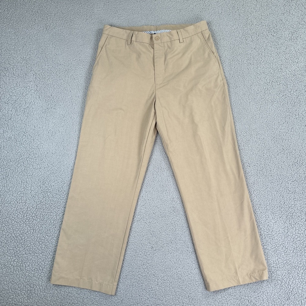 Dunning Golf Pants Men 36x29 Beige Straight Coolmax Stretch Pockets Logo